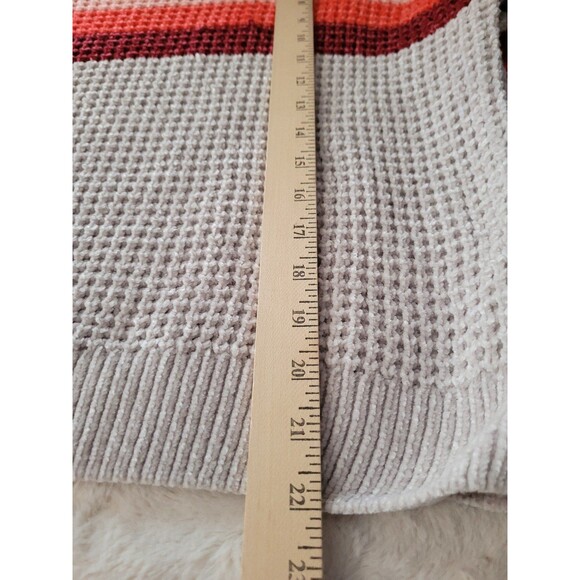 Express Sweater Womens Size Small Y2k Striped Beige Orange Knit - Picture 7 of 8